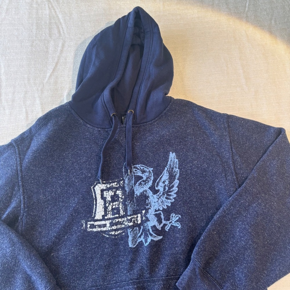 Vintage Y2K Bugle Boy Jean Company Mens Navy Heather Griffin Graphic Hoodie‎ M
